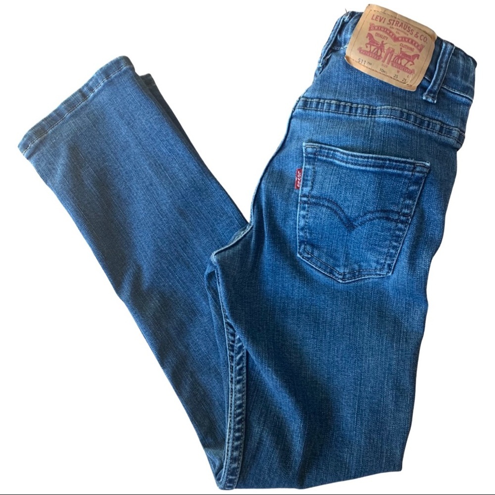 LEVI’S 511 Boys Slim Stretch Straight Leg Jeans Denim Size 10 - Picture 6 of 15